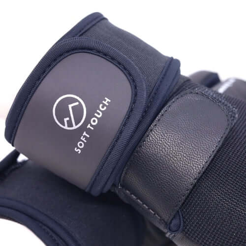 Gymhandskar fingerlösa Rep i getskinn, detalj på kardborreband