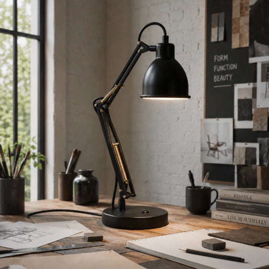Frandsen Job bordslampa i svart och mässing – vy 2