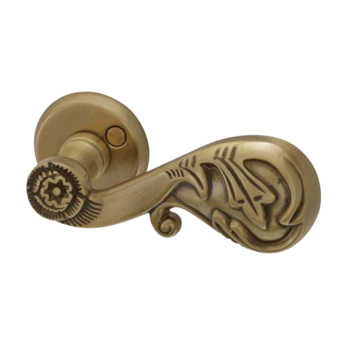 Ytterdörrhandtag Ragnhild m Rosett från HVID mässing