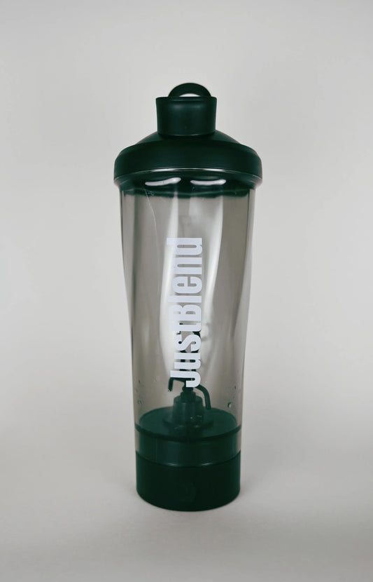 Elektrisk proteinshaker 600 ml i svart, framifrån
