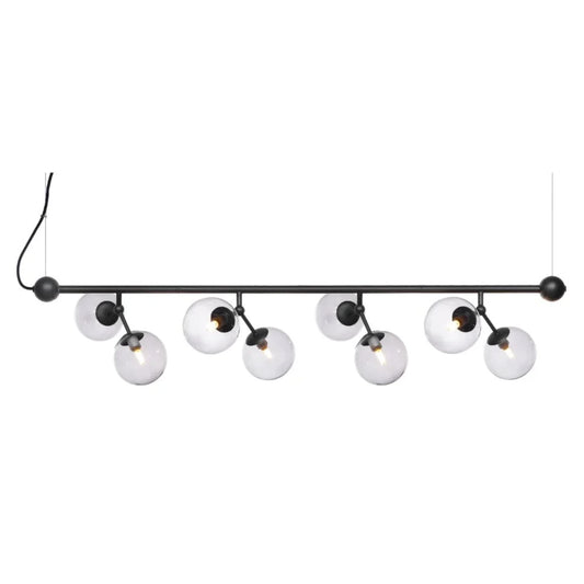Pendellampa rökglas Atom 123 cm i miljö