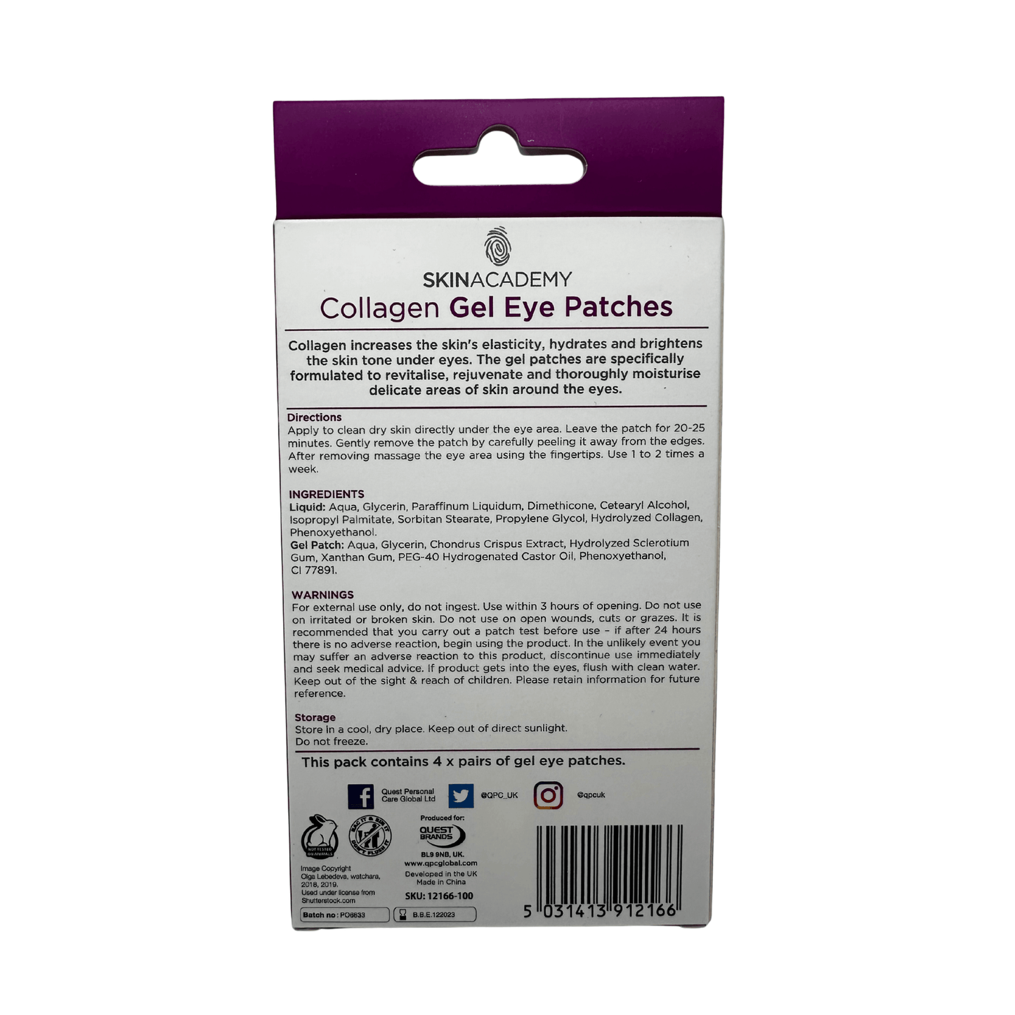 Collagen Gel Eye Patches förpackning från Skin Academy