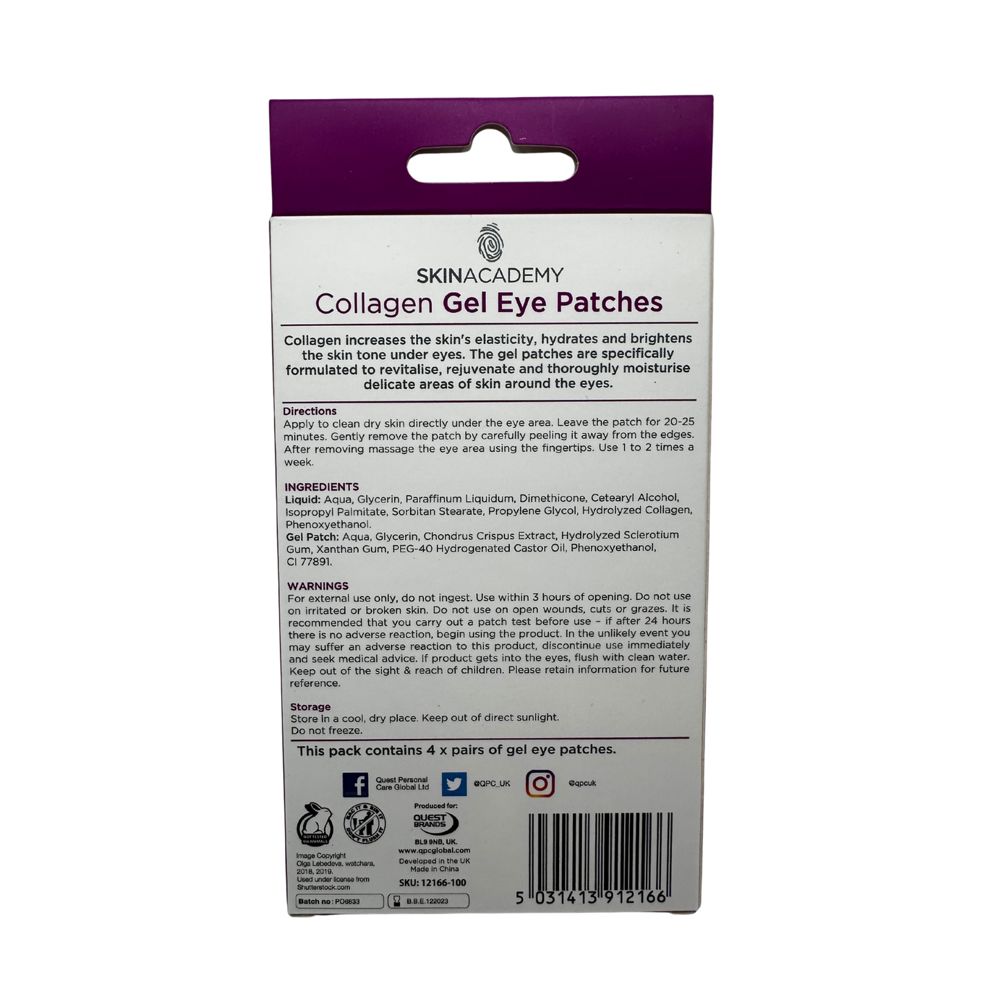 Collagen, Gel Eye Patches återfuktande från Skin Academy