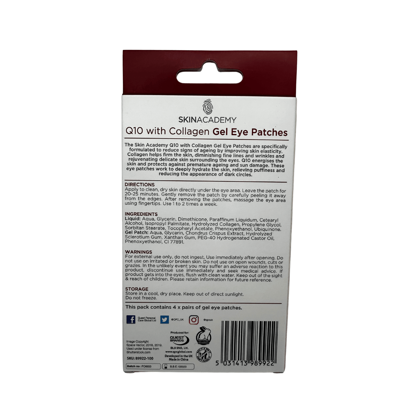 Gel Eye Patches förpackning från Skin Academy