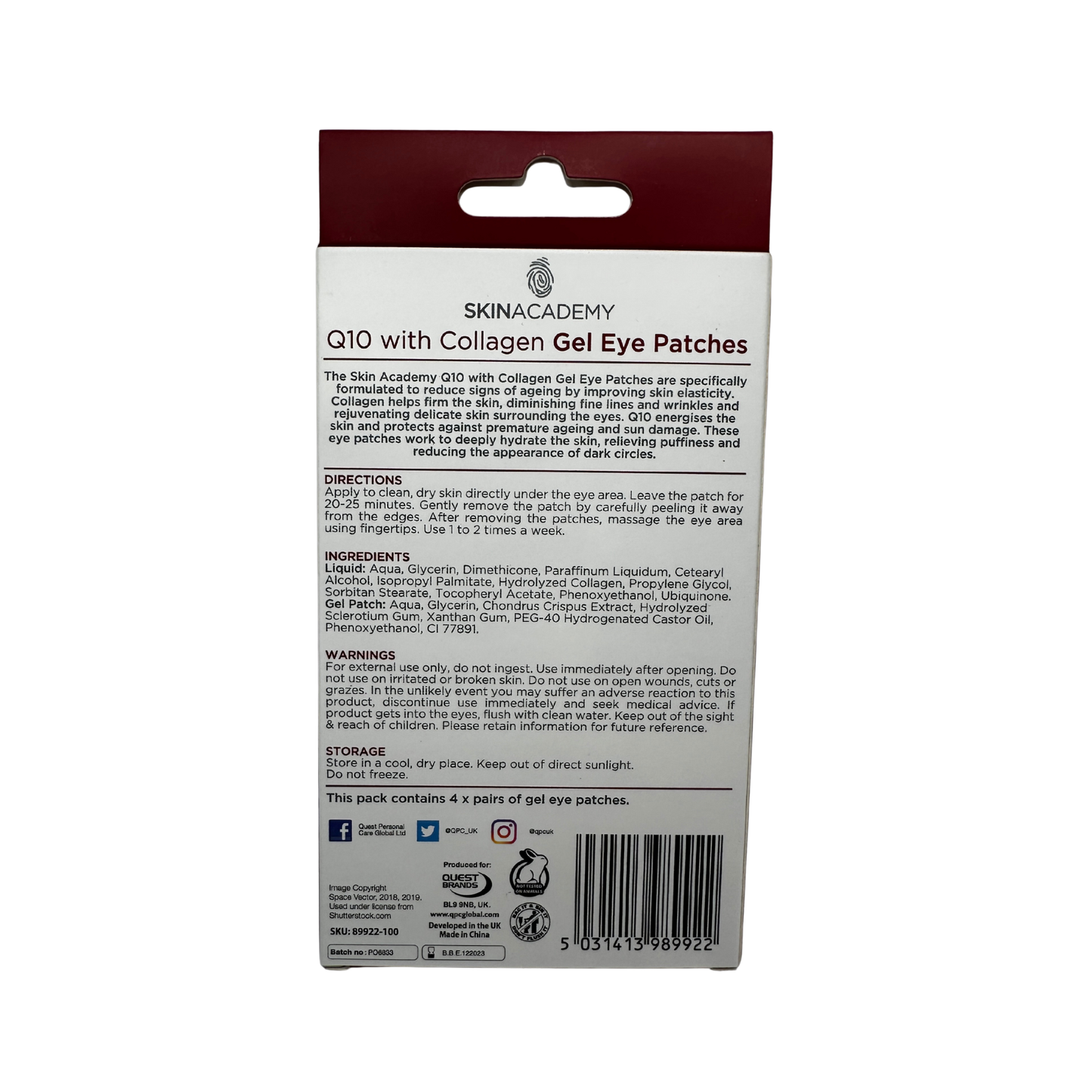 Q10 Gel Eye Patches 4 behandlingar från SKIN ACADEMY