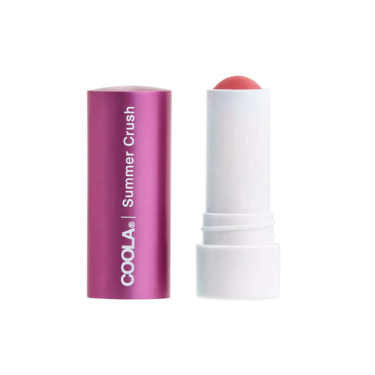 COOLA Mineral Liplux Tinted SPF30 Summer Crush oppnad rosa mineralskydd