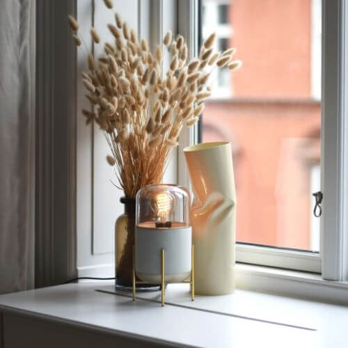 Lemus Pendel Life Beige beige glaskupa guldfot
