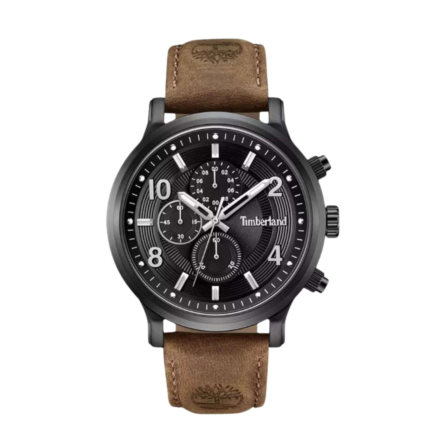 Timberland Driscoll Kronograf 46mm svart urtavla brunt laderarmband