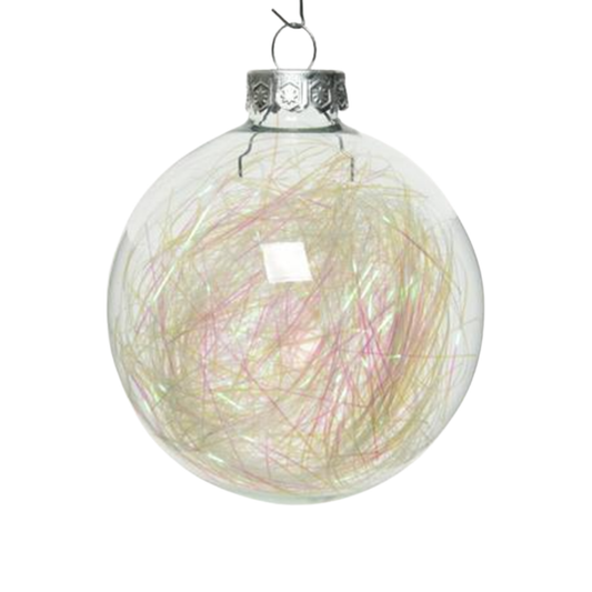 Julgranskulor Tinsel i glas 4-pack från Decoris
