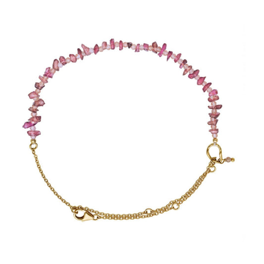 Fotlänk Riya Anklet i Guld med Turmalin och Solsten