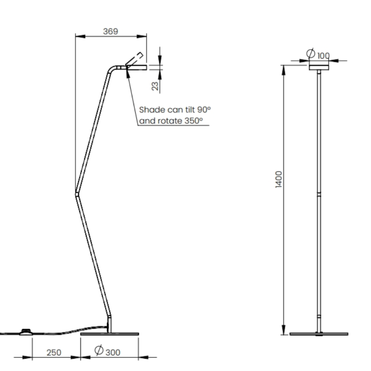 Frandsen Cap LED golvlampa i mässing – vy 4
