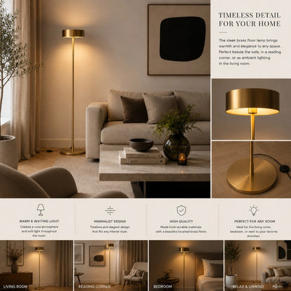 Frandsen Dark LED golvlampa i mässing – vy 3