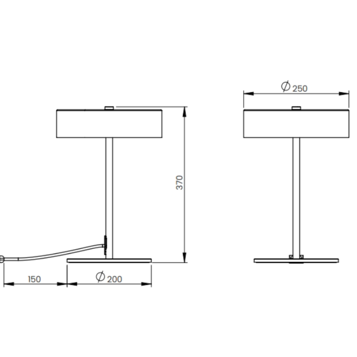 Frandsen Dark LED bordslampa i mässing – vy 4