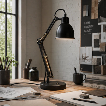 Frandsen Job bordslampa i svart och mässing – vy 2