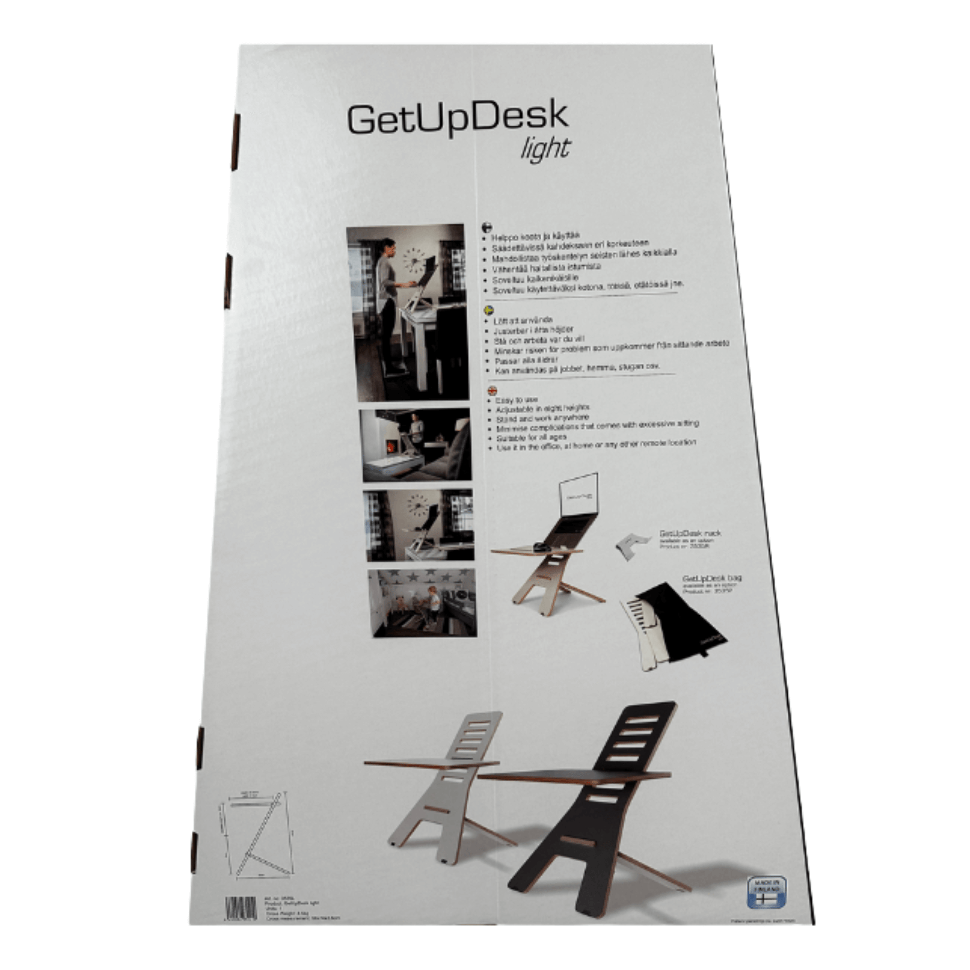 GetUpDesk Light Ståbordskonverterare 8 valbara höjder