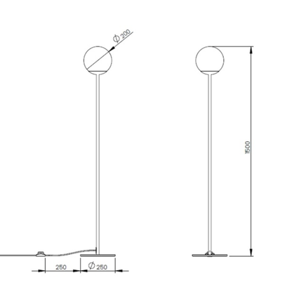 Frandsen Globe golvlampa i opalglas – vy 4