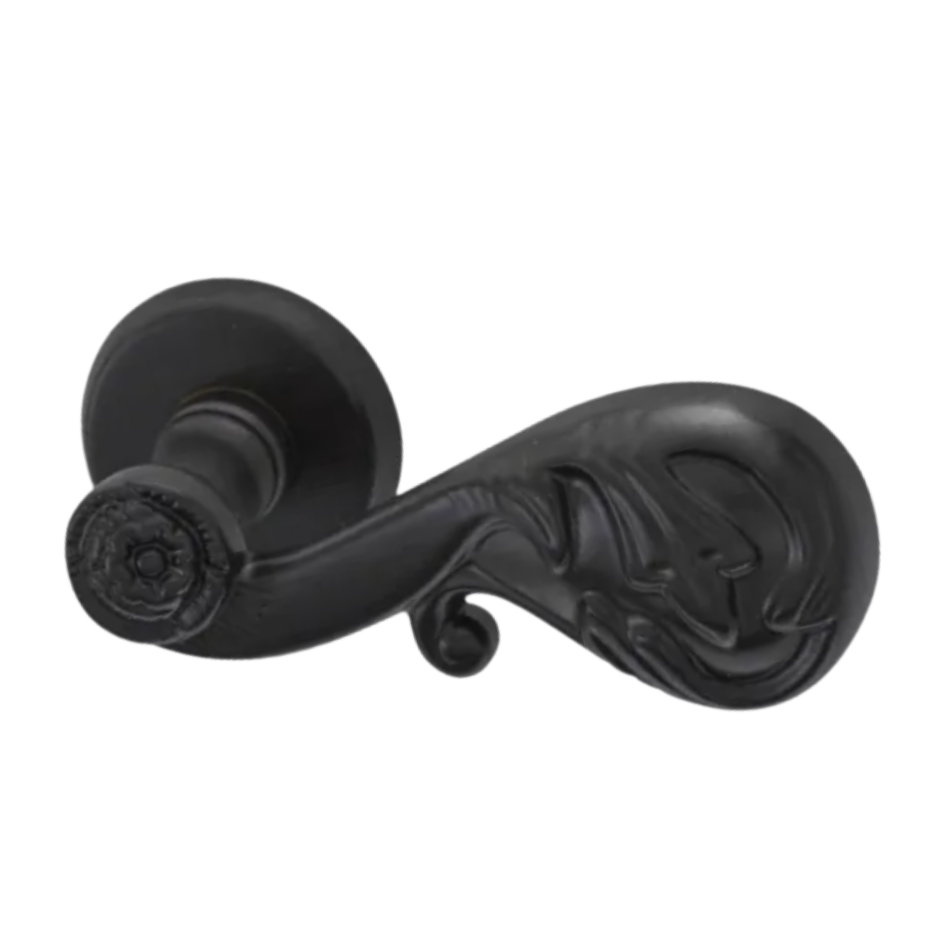 Ytterdörrhandtag Ragnhild m Rosett från HVID svart