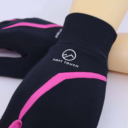 Löparhandske Pace i svart med rosa detaljer