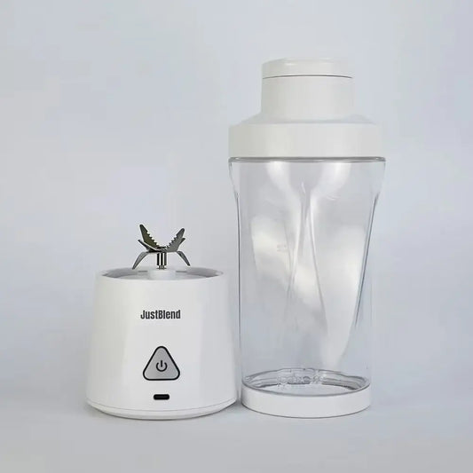 Portabel smoothie blender 700 ml i vitt, isärtagen med motorbas, blad och flaska