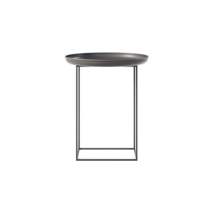 Runt sidobord Duke Ø45 cm, Earth Black, hela bordet mot vit bakgrund