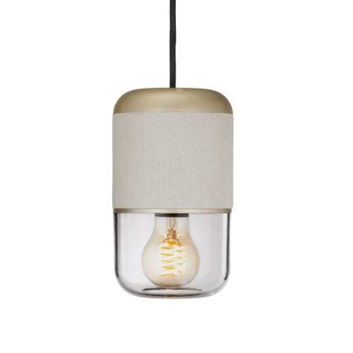 Pendel i beige och glas från Lemus