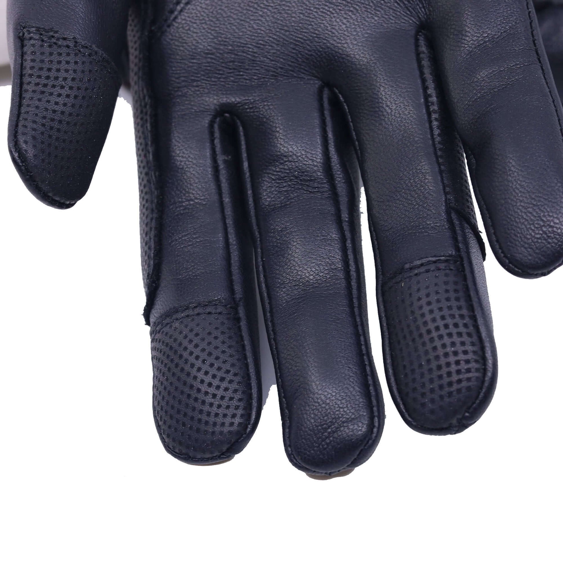 Ridhandske Stallion Svart Får och Nötskinn fingrar