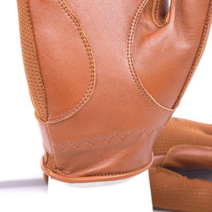 Ridhandske Chestnut Brun getläder och nylon handflata