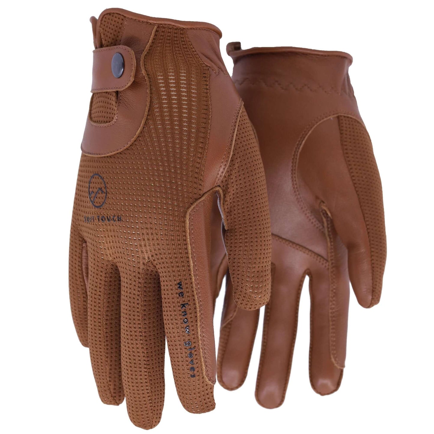 Ridhandske Chestnut Brun getläder och nylon