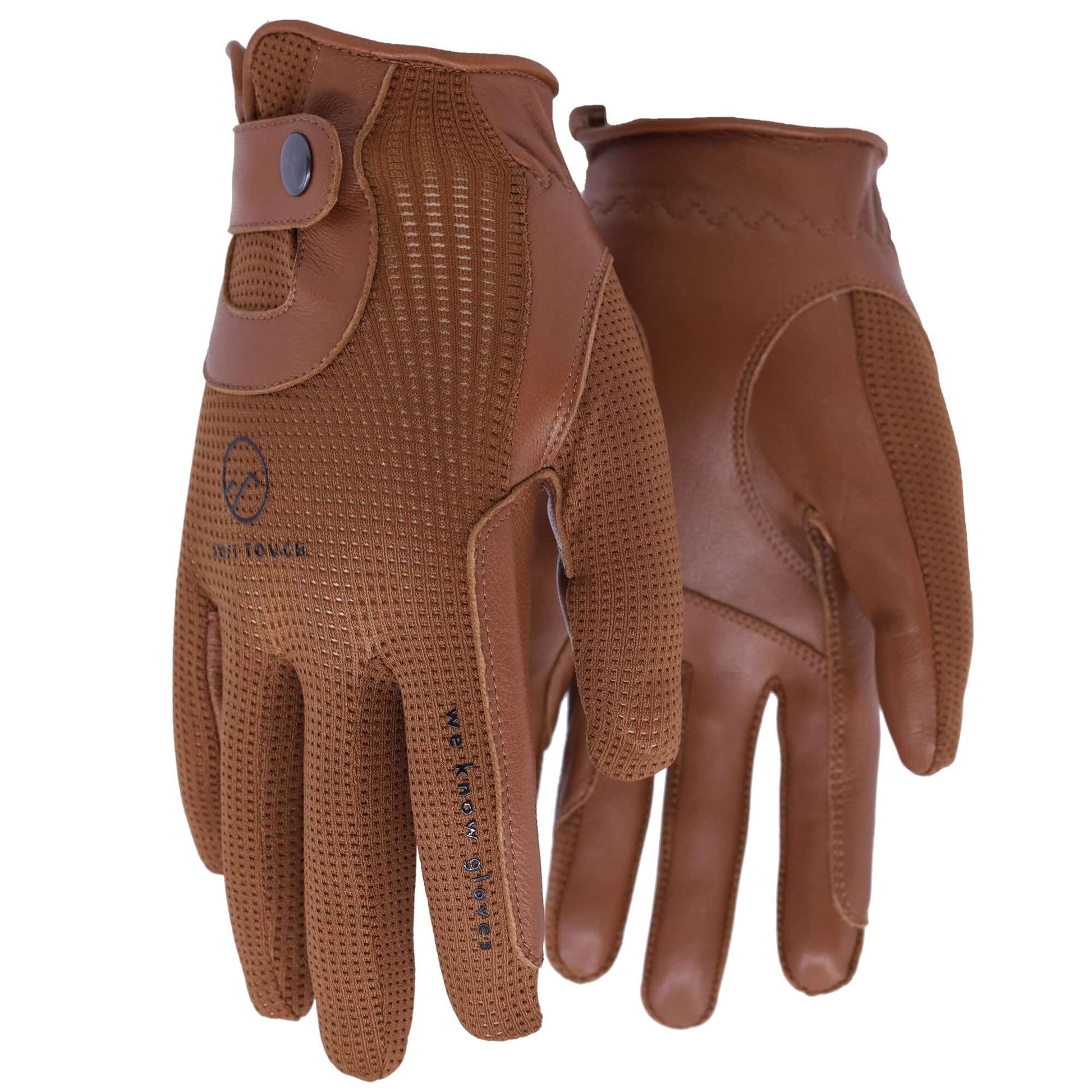 Ridhandske Chestnut Brun getläder och nylon