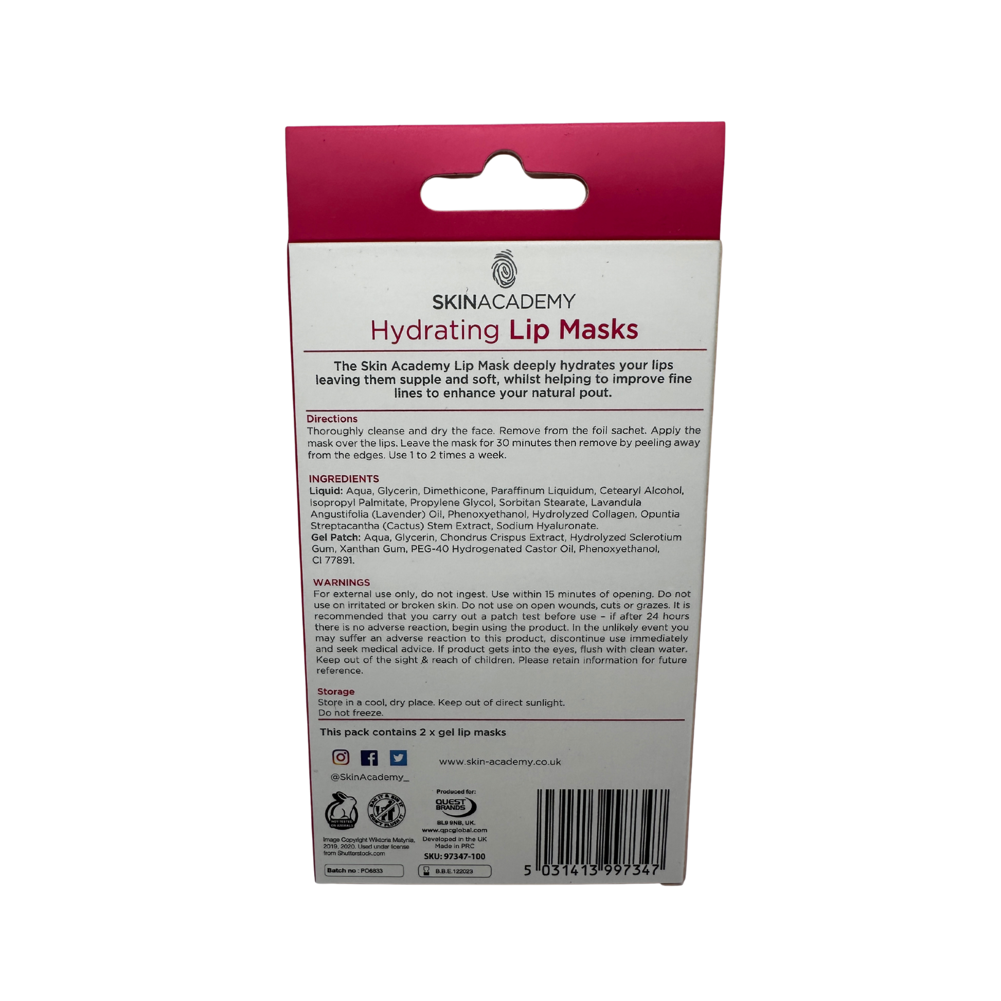 Återfuktande Lip Masks 2 behandlingar