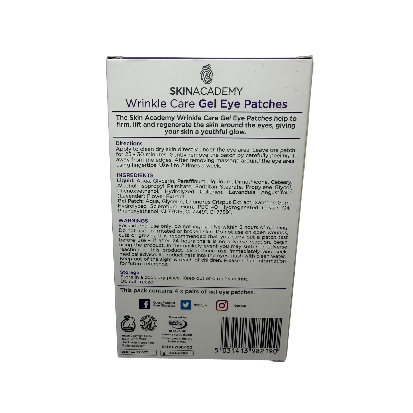 Wrinkle Care Gel Eye Patches för att strama till från Skin Academy