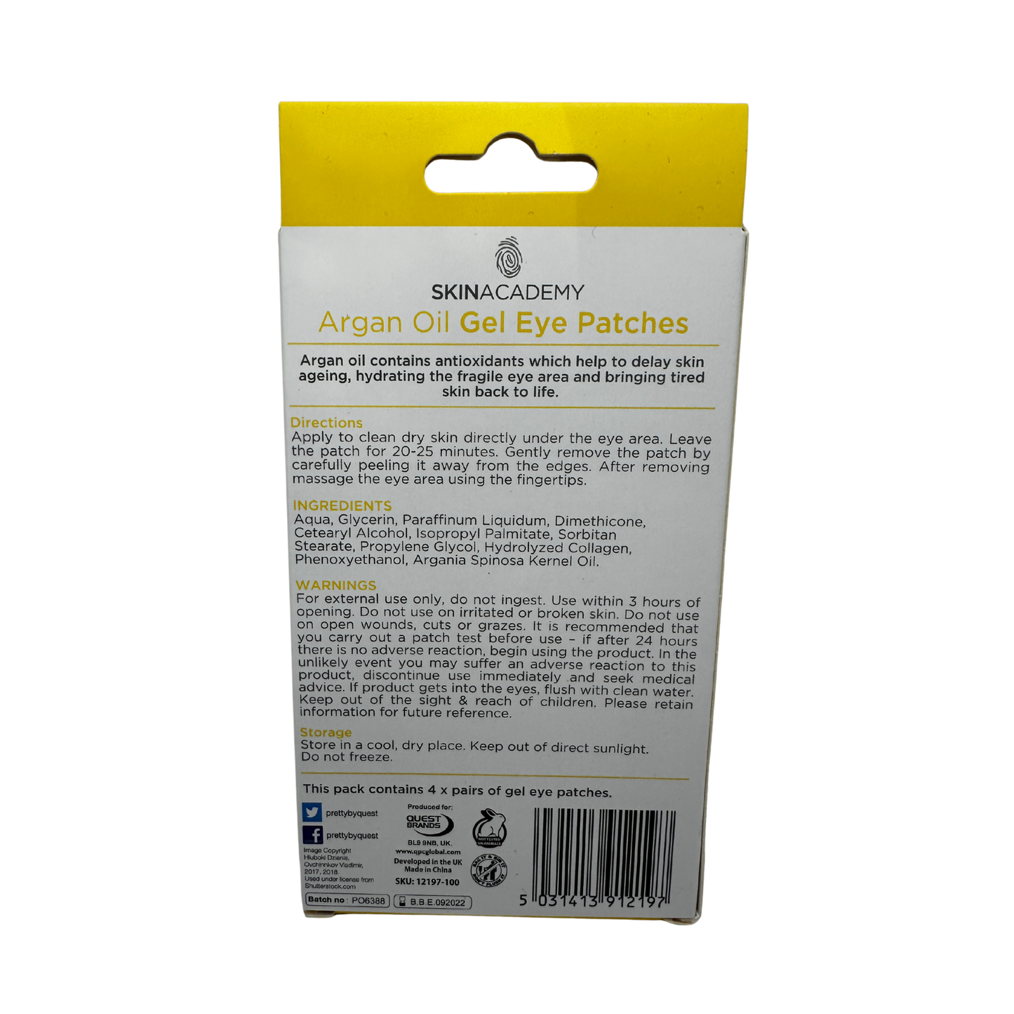 Argan Oil Gel Eye Patches för piggare ögon från Skin Academy