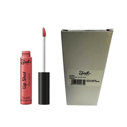 Lip gloss lip i rosa med applikator och förpackning