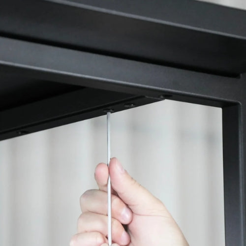 Soffbord Massivt ek och Stål Svart 