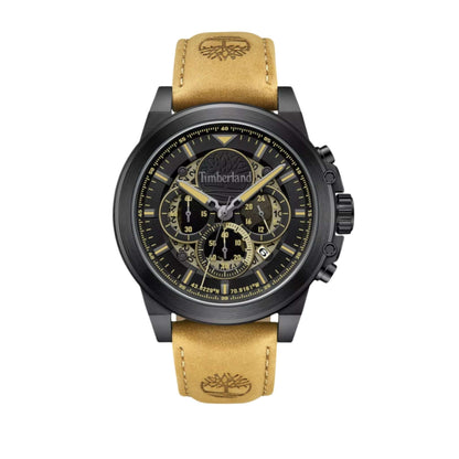 Fast Strike Kronograf med svart urtavla och beige läderarmband