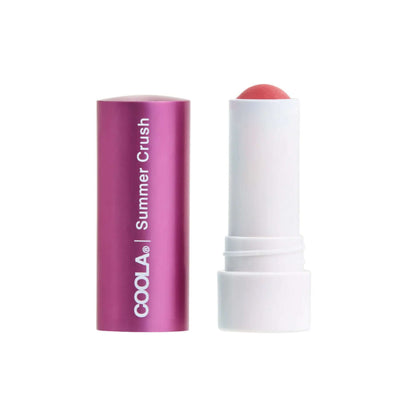 COOLA Mineral Liplux Tinted SPF30 Summer Crush oppnad rosa mineralskydd