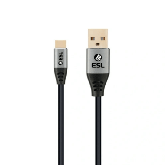 ESL USB till USB-C kabel svart for laddning och synk