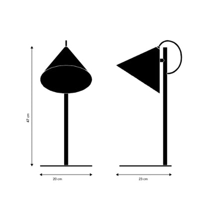 Frandsen Benjamin Bordlampa 47cm svart minimalistisk design