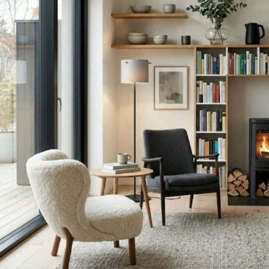 Frandsen FM 1954 Golvlampa matt vit metall vardagsrum