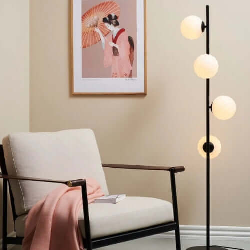 Halo Design Golvlampa Twist 4 opal svart design
