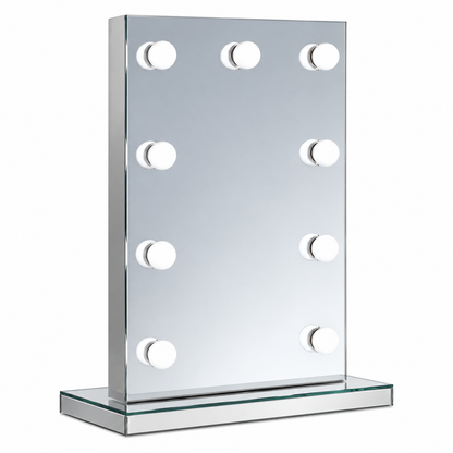 Hollywoodspegel London 65x45 cm med ram i spegelglas mot vit bakgrund
