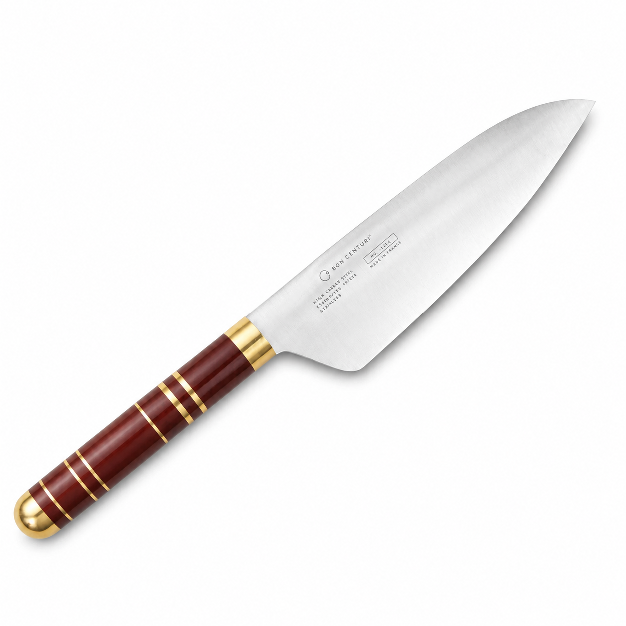 Kockkniv 20 cm Bordeaux Red med rött handtag