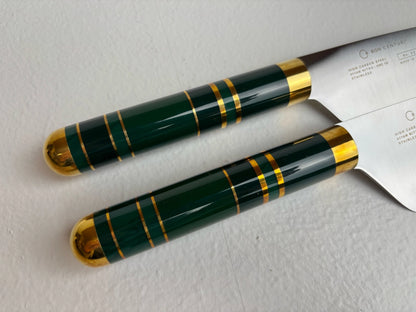 Kockkniv Saint Maquis Green, grönt handtag i närbild