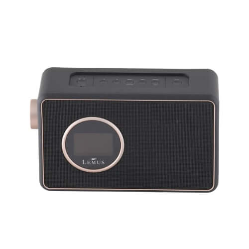 Lemus Radio Plus 2.0 DAB FM svart digitalradio guldknappar