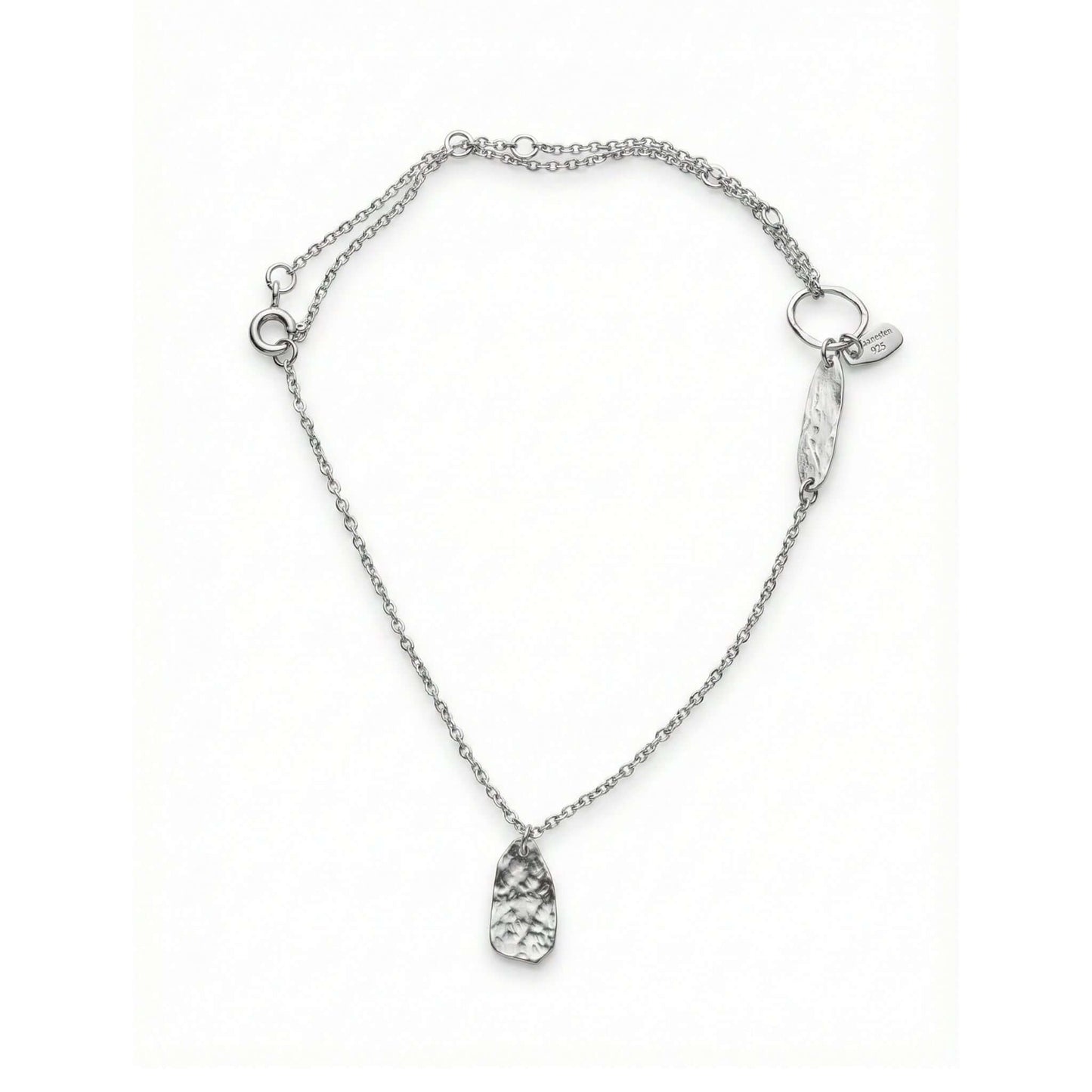 Maanesten Fotlank med berlock 925 sterlingsilver hamrade detaljer