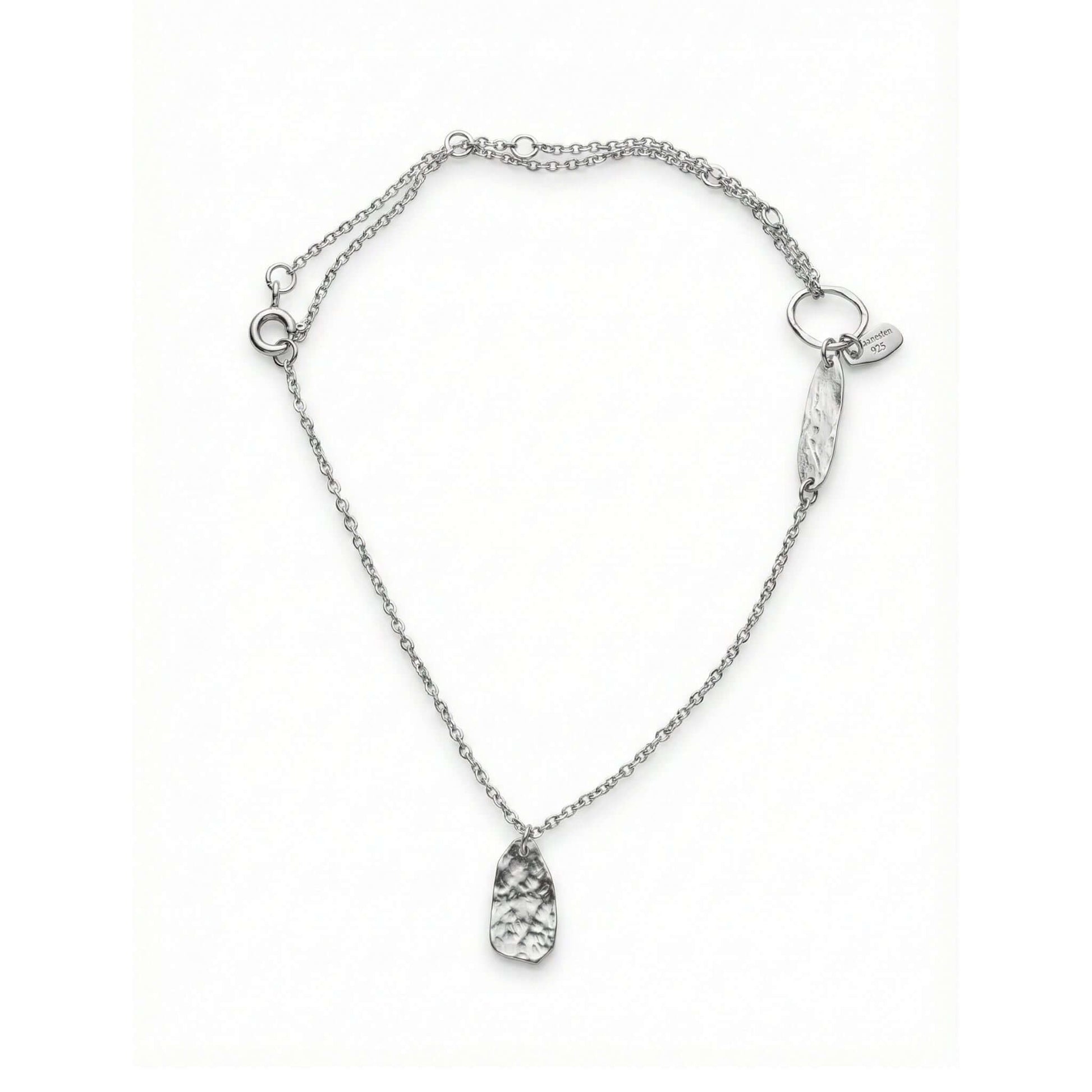Maanesten Fotlank med berlock 925 sterlingsilver hamrade detaljer