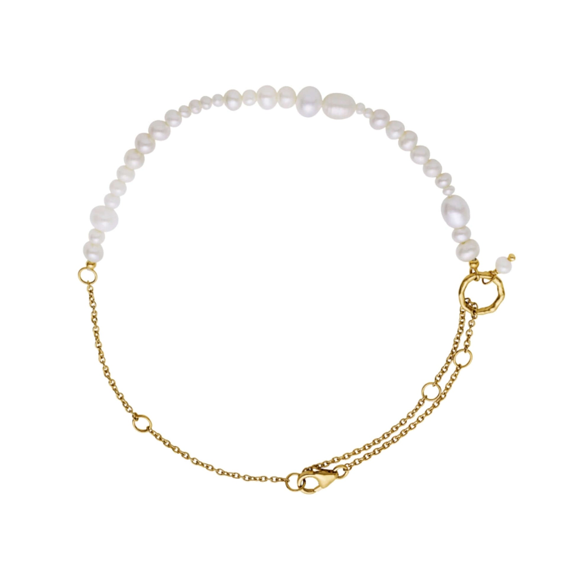 Maanesten Fotlank Penelope Anklet 925 Sterling Silver vita parlor guldkedja