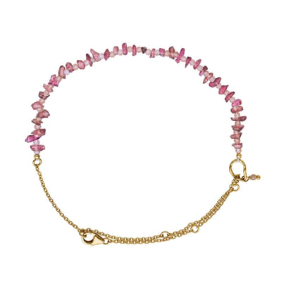 Maanesten Fotlank Riya Anklet guld turmalin solsten 925 sterling silver