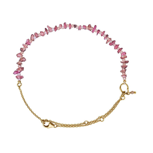 Maanesten Fotlank Riya Anklet guld turmalin solsten 925 sterling silver