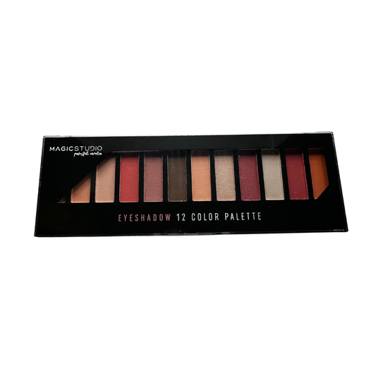 Ögonskugga palett med 12 färger från magic studio i skimrande och matta nyanser